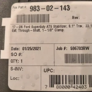 Fox ATS Stabilizer Label.jpg | Ford Tremor Forum | Ford Super Duty