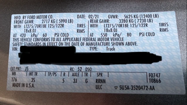 Door Tag 1.PNG | Ford Tremor Forum | Ford Super Duty